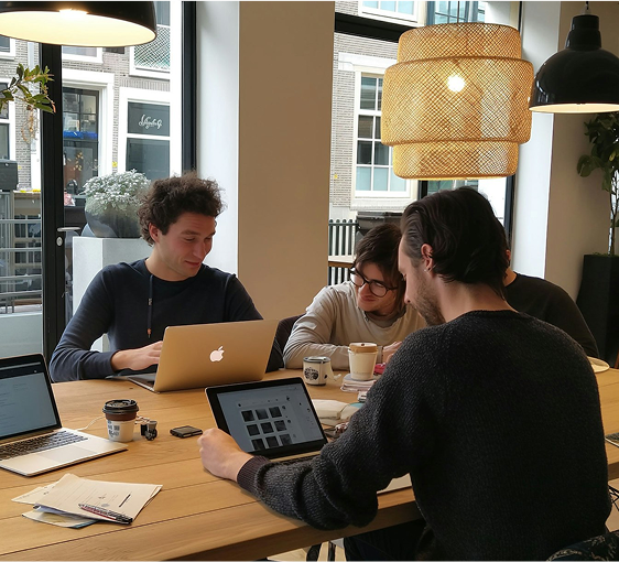 El equipo de Derivatik colaborando en una estrategia de automatización de procesos para un cliente del sector financiero